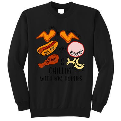 Funny Chicken Wing Song Lyric Hot Dog Bologna Macaroni Sweatshirt