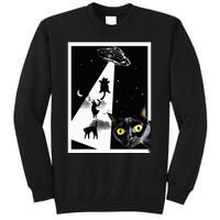 Funny Cats With Alien UFO Spaceship. Funny Cat Lovers Sweatshirt