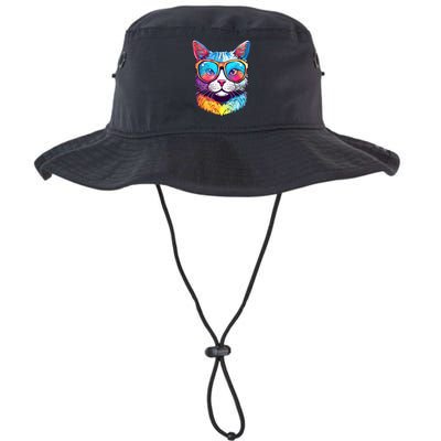 Funny Cat Wearing Sunglasses Cat Lover Cat Graphic Men Women Legacy Cool Fit Booney Bucket Hat