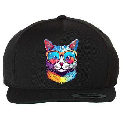 Funny Cat Wearing Sunglasses Cat Lover Cat Graphic Men Women Wool Snapback Cap