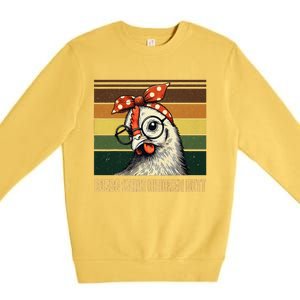 Funny Chicken With Bandana Glasses Guess What Chicken Butt Premium Crewneck Sweatshirt