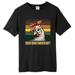 Funny Chicken With Bandana Glasses Guess What Chicken Butt Tall Fusion ChromaSoft Performance T-Shirt