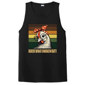 Funny Chicken With Bandana Glasses Guess What Chicken Butt PosiCharge Competitor Tank