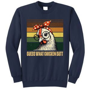 Funny Chicken With Bandana Glasses Guess What Chicken Butt Sweatshirt