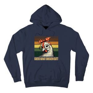 Funny Chicken With Bandana Glasses Guess What Chicken Butt Tall Hoodie