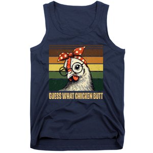 Funny Chicken With Bandana Glasses Guess What Chicken Butt Tank Top