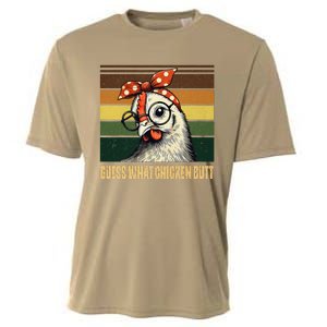 Funny Chicken With Bandana Glasses Guess What Chicken Butt Cooling Performance Crew T-Shirt