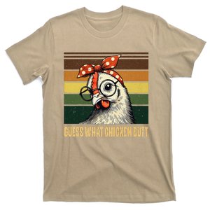 Funny Chicken With Bandana Glasses Guess What Chicken Butt T-Shirt