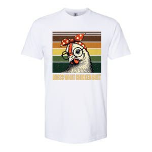 Funny Chicken With Bandana Glasses Guess What Chicken Butt Softstyle CVC T-Shirt