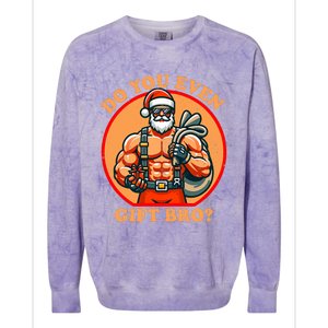 Funny Christmas Weightlifting Bodybuilding Muscular Santa Colorblast Crewneck Sweatshirt