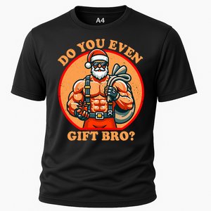 Funny Christmas Weightlifting Bodybuilding Muscular Santa Cooling Performance Crew T-Shirt