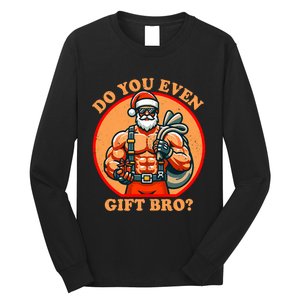 Funny Christmas Weightlifting Bodybuilding Muscular Santa Long Sleeve Shirt