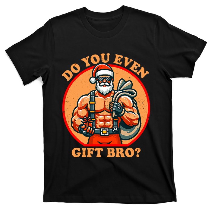 Funny Christmas Weightlifting Bodybuilding Muscular Santa T-Shirt