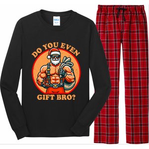 Funny Christmas Weightlifting Bodybuilding Muscular Santa Long Sleeve Pajama Set