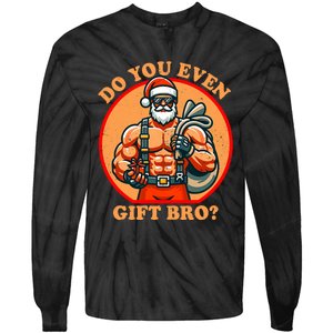 Funny Christmas Weightlifting Bodybuilding Muscular Santa Tie-Dye Long Sleeve Shirt