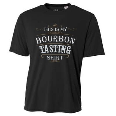 Funny Christmas Whiskey Drinking This Is My Bourbon Tasting Cooling Performance Crew T-Shirt