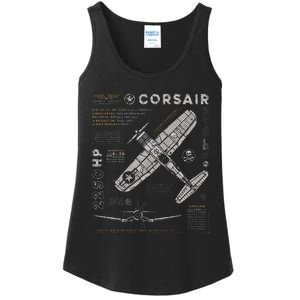 F4u Corsair Ww2 Fighter Plane Us Wwii Warbird Ladies Essential Tank