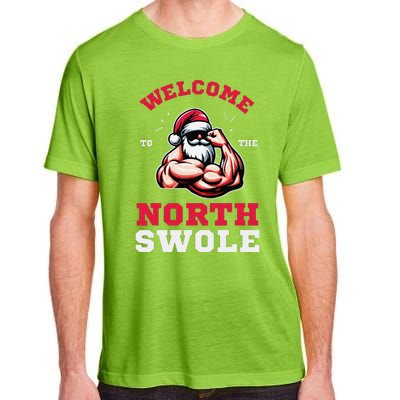 Funny Christmas Weightlifting Workout North Swole Adult ChromaSoft Performance T-Shirt