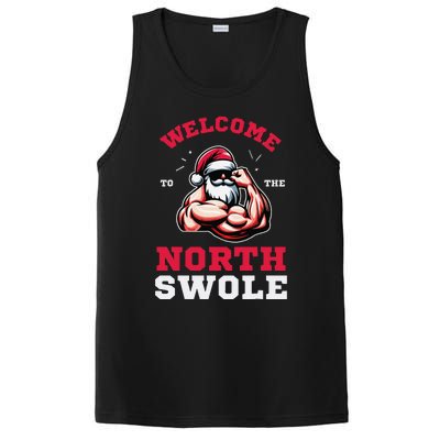 Funny Christmas Weightlifting Workout North Swole PosiCharge Competitor Tank