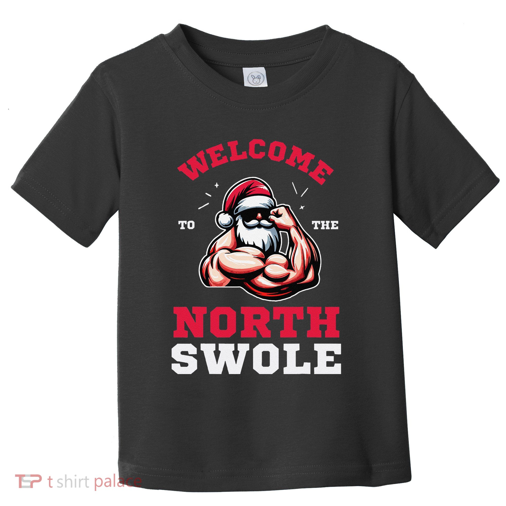 Funny Christmas Weightlifting Workout North Swole Toddler T-Shirt