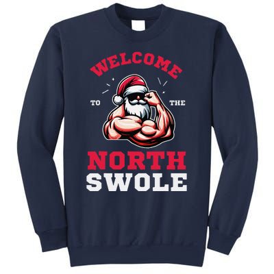 Funny Christmas Weightlifting Workout North Swole Sweatshirt