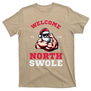 Funny Christmas Weightlifting Workout North Swole T-Shirt