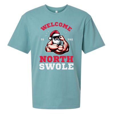 Funny Christmas Weightlifting Workout North Swole Sueded Cloud Jersey T-Shirt