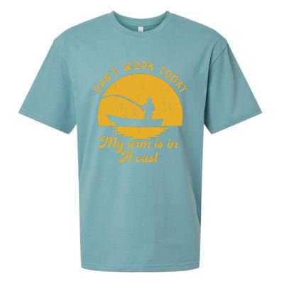 Fishing Can't Work Today My Arm Is In A Cast Fisherman Sueded Cloud Jersey T-Shirt