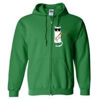 Funny Cat Wearing Sunglasses Playing Trombone Full Zip Hoodie