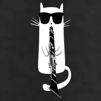 Funny Cat Wearing Sunglasses Playing Clarinet Cool Comfort Performance Bucket Hat