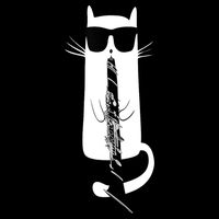 Funny Cat Wearing Sunglasses Playing Clarinet Cooling Performance Crew T-Shirt