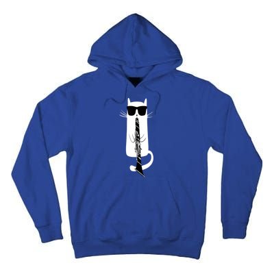 Funny Cat Wearing Sunglasses Playing Clarinet Tall Hoodie