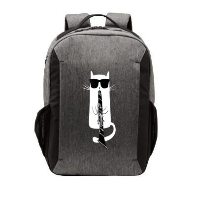 Funny Cat Wearing Sunglasses Playing Clarinet Vector Backpack