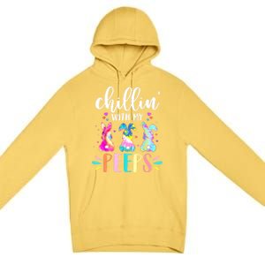 Funny Chillin With My Peep Teacher Tie Dye Easter Gift Premium Pullover Hoodie