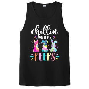 Funny Chillin With My Peep Teacher Tie Dye Easter Gift PosiCharge Competitor Tank