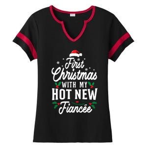 First Christmas With My Hot New Fiancee Gift Ladies Halftime Notch Neck Tee