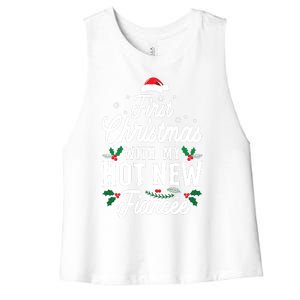 First Christmas With My Hot New Fiancee Gift Women's Racerback Cropped Tank