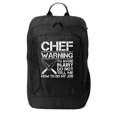 Funny Chef Warning Grilling Bbq Meat Dad Grandpa Grill Gift City Backpack