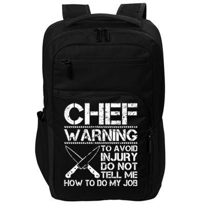 Funny Chef Warning Grilling Bbq Meat Dad Grandpa Grill Gift Impact Tech Backpack