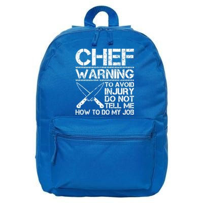 Funny Chef Warning Grilling Bbq Meat Dad Grandpa Grill Gift 16 in Basic Backpack