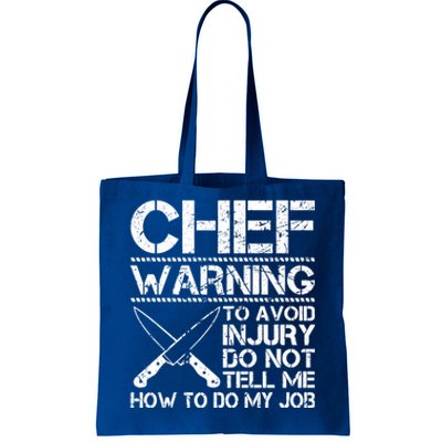 Funny Chef Warning Grilling Bbq Meat Dad Grandpa Grill Gift Tote Bag