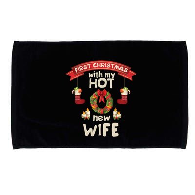 First Christmas With My Hot New Husband Just Married Gift Microfiber Hand Towel