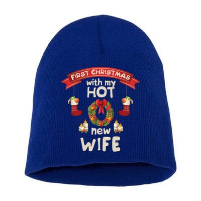 First Christmas With My Hot New Husband Just Married Gift Short Acrylic Beanie