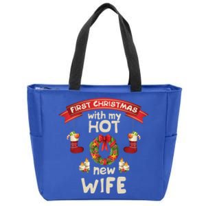 First Christmas With My Hot New Husband Just Married Gift Zip Tote Bag