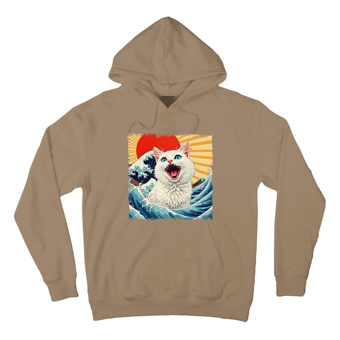 Funny Cat Wave Graphicvintage Japanese Art Anime Hoodie