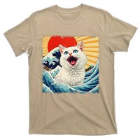 Funny Cat Wave Graphicvintage Japanese Art Anime T-Shirt