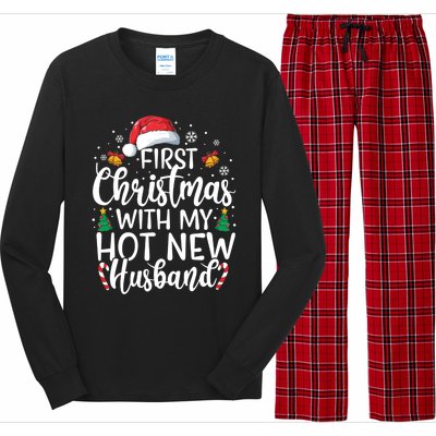 First Christmas With My Hot New Husband Newlywed Cute Gift Long Sleeve Pajama Set