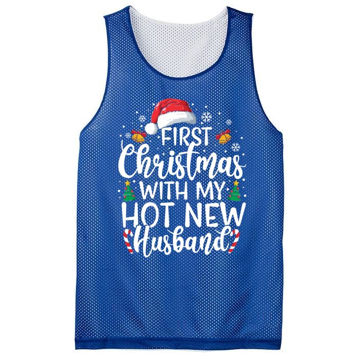 First Christmas With My Hot New Husband Newlywed Cute Gift Mesh Reversible Basketball Jersey Tank