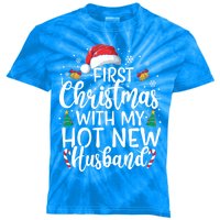 First Christmas With My Hot New Husband Newlywed Cute Gift Kids Tie-Dye T-Shirt