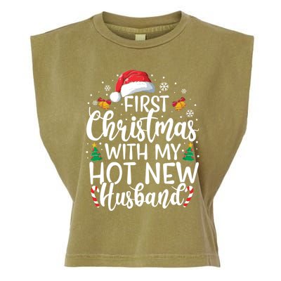 First Christmas With My Hot New Husband Newlywed Cute Gift Garment-Dyed Women's Muscle Tee